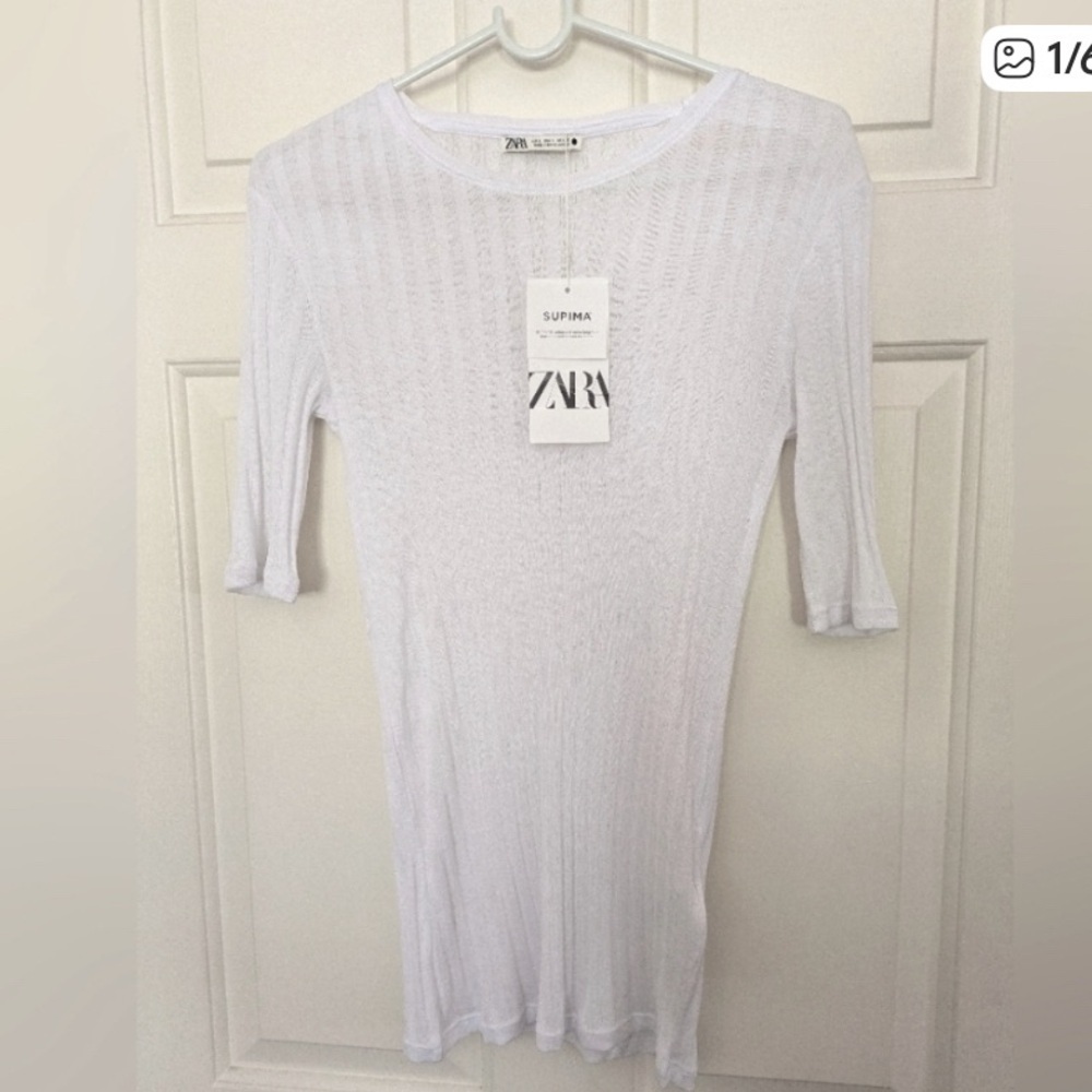 Zara Long Sleeve White Top